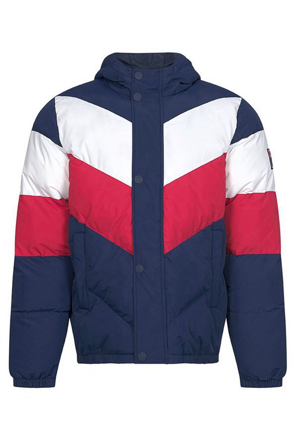 Fila Mattia Vintage Puffer Men's Jackets - Navy/White/Red,NZ 850-31245